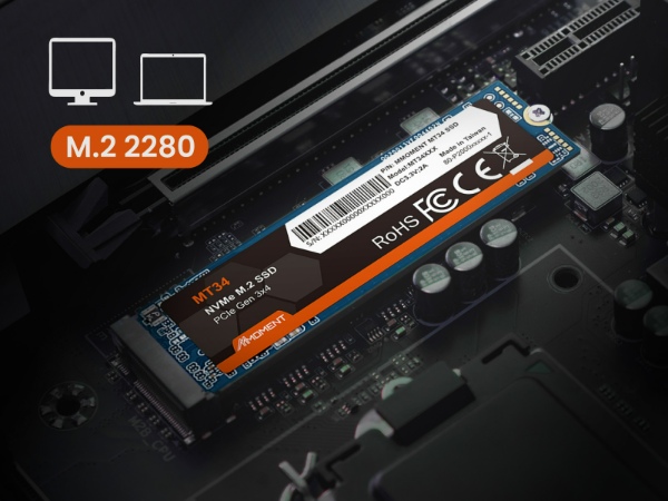 MT34 PCIe Gen3 x4 M.2 2280 SSD-Moment Semiconductor, Inc.